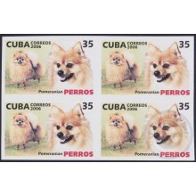 2006.738 CUBA 2006 35c MNH IMPERFORATED PROOF PERROS DOG POMERANIAN.