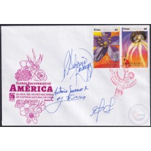 2017-FDC-103 CUBA FDC 2017 RARE RED CANCEL NATURAL MUSEUM FLOWER OF AMERICA. FLORES DE AMERICA.