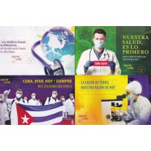 2020-EP-4 CUBA 2020 POSTAL STATIONERY UNUSED CUBA POR LA VIDA SET MEDICINE DAY.