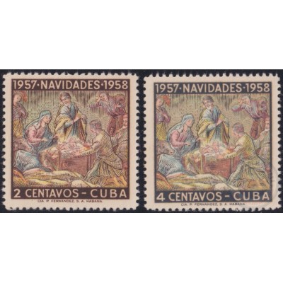 1957-444 CUBA REPUBLICA 1957 MNH CHRISTMAS NAVIDAD NACIMIENTO DE JESUS.