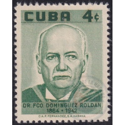 1958-455 CUBA REPUBLICA 1958 MNH FRANCISCO ROLDAN RADIOLOGY MEDICINE MEDICINA.