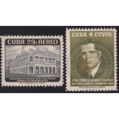 1958-458 CUBA REPUBLICA 1958 MNH DIARIO DE LA MARINA JOSE IGNACIO RIVERO NEWSPAPER.
