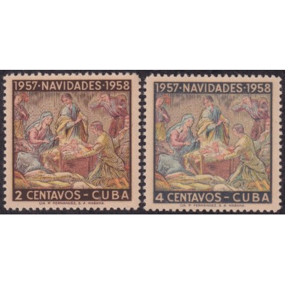 1956-451 CUBA REPUBLICA 1956 MNH JESUS BIRTH NAVIDAD CHRISTMAS.