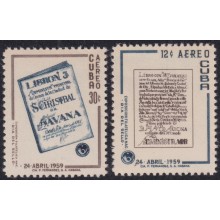 1959.145 CUBA 1959 MH PHILATELIC EXPO STAMP DAY PIGEON BIRD AVES PAJAROS.