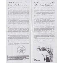 PRP-161 CUBA OFFICIAL ADVERTISING 1995 400 ANIV SUGAR INDUSTRY LAPLANTE LOS INGENIOS ENGRAVING.