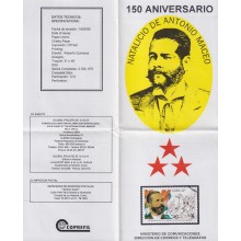 PRP-172 CUBA OFFICIAL ADVERTISING 1995 150 ANIV BIRTH ANTONIO MACEO.
