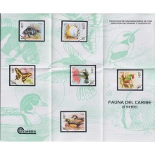 PRP-176 CUBA OFFICIAL ADVERTISING 1996 FAUNA DEL CARIBE BIRD FISH AVES PECES.