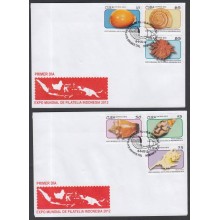 2012-FDC-17 CUBA 2012 FDC INDONESIA PHILATELIC EXPO. SNAILS. CARACOLES. EXPO MUNDIAL FILATELICA DE INDONESIA