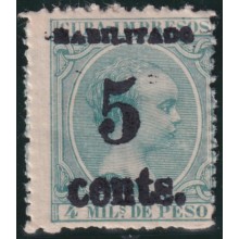 1899-658 CUBA USA OCCUPATION 1899 PUERTO PRINCIPE. 5ª ISSUE. 5c s. 4ml. FORGUERY.