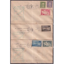 1951-FDC-215 CUBA FDC 1951 ANTONIO GUITERAS HABANA GREEN CANCEL COMPLETE SET.