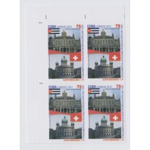 2012.153 CUBA 2012 MNH IMPERFORATED PROOF. BLOCK 4. RELATIONSHIP WITH SUIZA. SWITZERLAND.