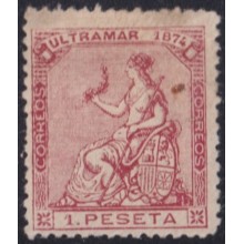 1874-112 CUBA SPAIN 1874 1 pta NO GUM.