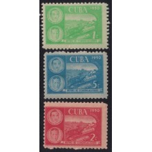 1950-279 CUBA REPUBLICA 1950 RETIRO DE COMUNICACIONES RAILROAD CRACH FERROCARRIL ORIGINAL GUM.