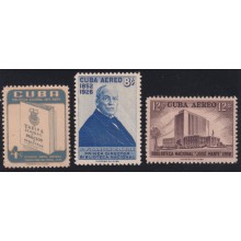 1957-496 CUBA REPUBLICA 1957 NATIONAL LIBRARY DOMINGO FIGUEROLA CANEDA ORGINAL GUM.