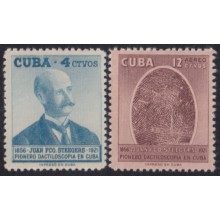 1957-507 CUBA REPUBLICA 1957 JUAN FRANCISCO STEEGERS DACTILOSCOPY PÒLICE ORIGINAL GUM.