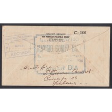 1936-FDC-12 CUBA REPUBLICA. 1936. Ed.298, 294. MAXIMO GOMEZ. 8c , 1c. CERTIFICADO. REGISTERED. DOMINICANA. SANTO DOMINGO