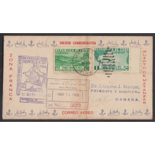1936-FDC-11 CUBA REPUBLICA. 1936. Ed.283, 278. ZONA FRANCA PUERTO DE MATANZAS. 10c. CERTIFICADO. REGISTERED. VALLE DEL Y