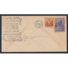 1944-FDC-2 CUBA REPUBLICA. 1944. Ed.374. MAYOR GENERAL CARLOS ROLOFF MAIALOVSKI. POLONIA. POLAND. GOMIGRAFO VIOLETA