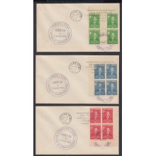 1951-FDC-7 CUBA REPUBLICA. 1951. Ed.442-44. RETIRO DE COMUNICACIONES. COMMUNICATIONS RETIRE. FERNANDO FIGUEREDO. VIOLET