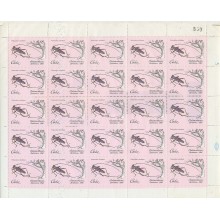 1980.501 CUBA 1980 COMPLETE MNH SHEET. ENTOMOLOGIA. INSECTOS. ENTOMOLOGY. INSECTS. INSECTOLOGY.
