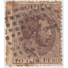 1884-53. CUBA SPAIN 1884. 10c WITH SPANISH POSTAL MARK