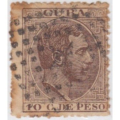 1884-52. CUBA 1884. 5c CON MARCA DE GEOMÉTRICA CIRCULAR
