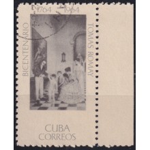 1964.228 CUBA 1964 3c WITHOUT VALUE TOMAS ROMAY VACCINE ERROR USED.