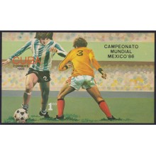 1986.140 CUBA 1986 MNH MEXICO WORLD CHAMPIONSHIP SOCCER IMPERFORATED SHEET.