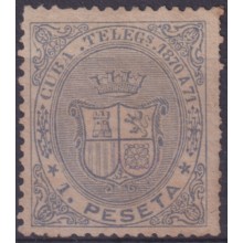 1870-114 CUBA SPAIN TELEGRAPH Ed.12 1870 REPUBLICA 1pta 1870 A 1871.
