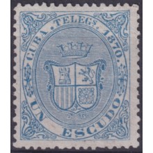 1870-116 CUBA SPAIN TELEGRAPH Ed.9 1870 REPUBLICA 1 esc 1870.
