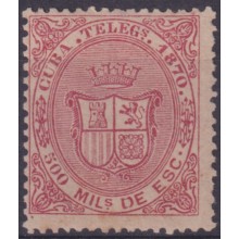 1870-117 CUBA SPAIN TELEGRAPH Ed.8 1870 REPUBLICA 500 mls 1870.