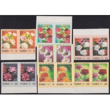 1988.135 CUBA MNH 1988 IMPERFORATED PROOF MOTHER DAY FLOWER FLORES PAIR.