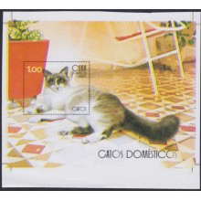 2007.723 CUBA MNH 2007 IMPERFORATED UNCUT PROOF SHEET DOMESTICS CATS.