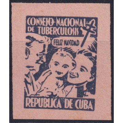 VI-564 CUBA CINDERELLA TUBERCULOSOS RED IMPERFORATED PROOF.