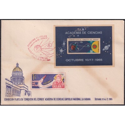 1965-CE-77 CUBA 1965 SPECIAL CANCEL SPACE PHILATELIC EXPO. 14 OCT COVER.