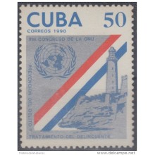 1990.24- * CUBA 1990. MNH. CONFERENCIA NU ONU PREVENCION DE DELITO Y DELICUENCIA. POLICIA. POLICE.