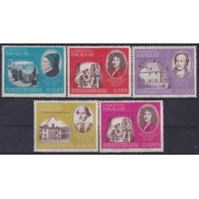 F-EX59311 PARAGUAY MH 1967 LITERACY AUTHORS SHAKESPEARE GOTHE MOLIERE.