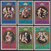 F-EX59229 ANGUILLA MNH 1975 CHRISTMAS NAVIDAD ART PAINTING RAFAEL DURER BELLINI.