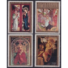 F-EX59254 DAHOMEY MNH 1974 CHRISTMAS NAVIDAD ART PAINTING SCHONGAUER BOTTICCELLI.