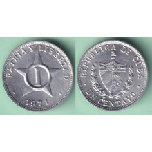 1971-MN-1 CUBA 1c STAR 1971 ESTRELLA RADIANTE ALUMINIUM. UNC.