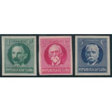 1925-90 CUBA REPUBLICA 1925 MH IMPERFORATED PATRIOT COMPLETE SET.