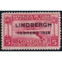 1928-181 CUBA REPUBLICA 1928 MH CHARLES LINDBERGHT AIRMAIL.