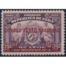 1930-110 CUBA REPUBLICA 1930 MLH OVERPRINT AIRMAIL CORREO AEREO NACIONAL.