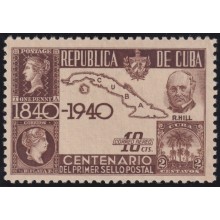 1940-383 CUBA REPUBLICA 1940 MH CENTENARY OF PENNY BLACK ROWLAND HILL.