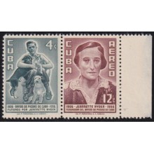 1957-512 CUBA REPUBLICA 1957 MNH JEANNETTE RYDER BANDO DE PIEDAD POWN DOG PERROS.