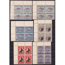 1958-505 CUBA REPUBLICA 1958 MNH FELIPE POEY BLOCK 4 BUTTERFLIES FISH MARIPOSAS PAPILLONS.