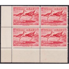 1962.292 CUBA 1962 MNH 2$ BIRD AVES PAJAROS CORNER BLOCK 4.