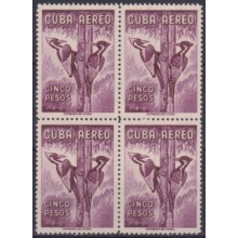 1962.286 CUBA 1962 MNH 5$ BIRD AVES PAJAROS CORNER BLOCK 4.