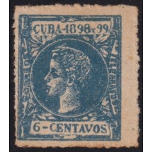 1898-366 CUBA SPAIN 1898 6c AUTONOMIA POSTAL FORGERY WITH AUTENTICITY CERTIFICATE. ORIGINAL GUM.