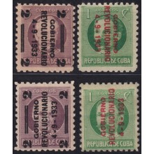 1933-116 CUBA REPUBLICA 1933 MH OVERPRINT GOBIERNO REVOLUCIONARIO 4-9-1933.